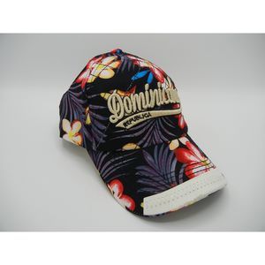 Embroidered Dominicana Republica hawaiian print snapback hat floral
